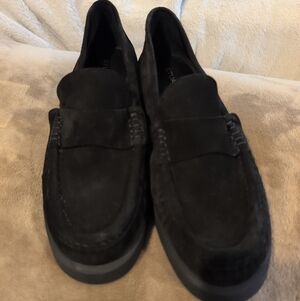 Stuart Weitzman Black Suede Loafers